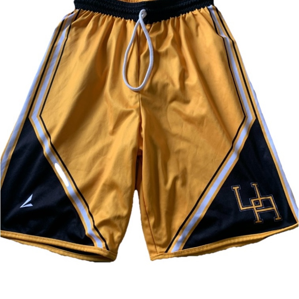 Men's Yellow and Black Athletic Shorts